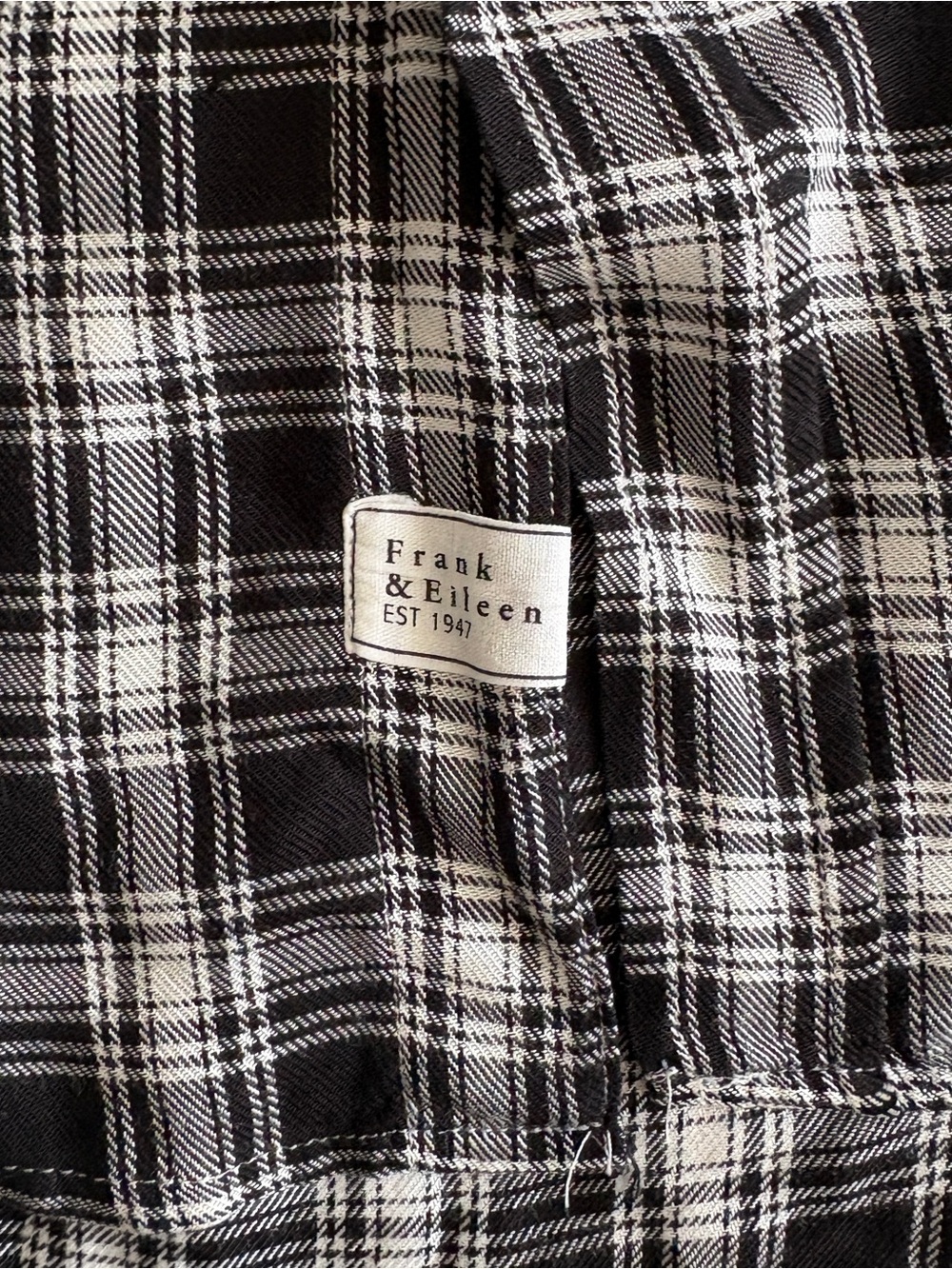 Frank & Eileen Plaid Black and White Casual Button-Down Shirt - Picture 6 of 9